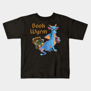 Book Wyrm Reading Dragon Kids T-Shirt